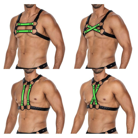 CUT4MEN - H4RNESS06 ARNÉS DE PECHO 4WAY VERDE TALLA ÚNICA