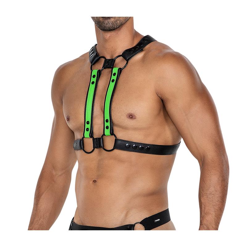 CUT4MEN - H4RNESS06 ARNÉS DE PECHO 4WAY VERDE TALLA ÚNICA