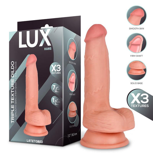 LUX - HANS DILDO TRIPLE DENSIDAD CON TESTÍCULOS 7.2