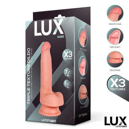 LUX - HANS DILDO TRIPLE DENSIDAD CON TESTÍCULOS 7.2