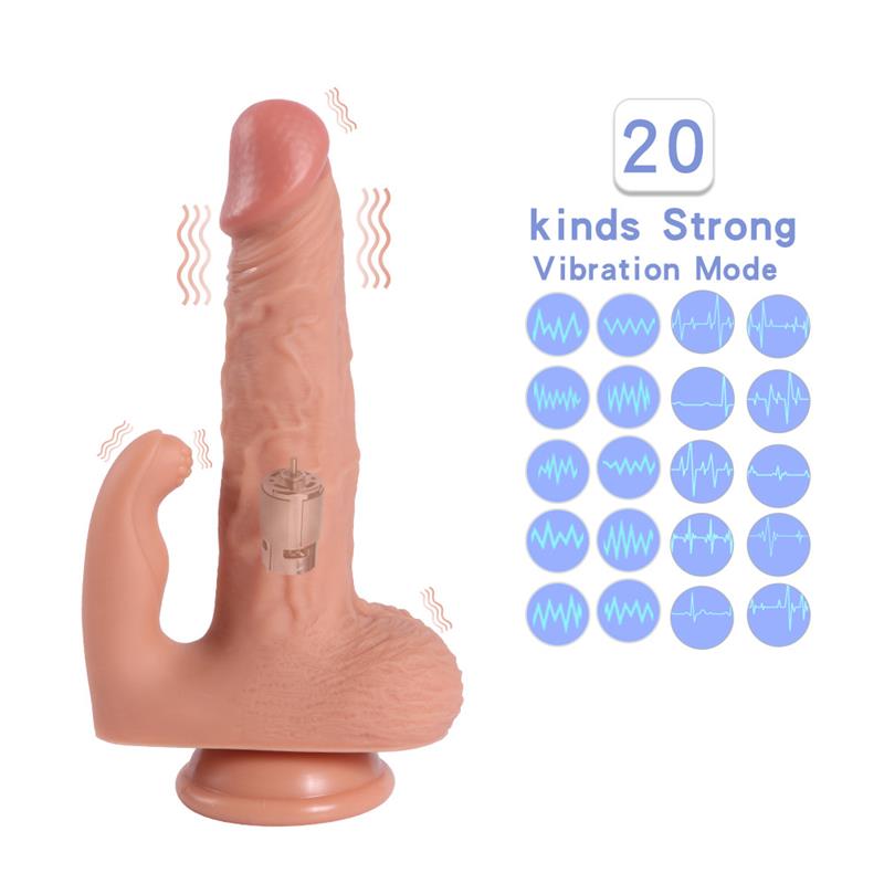 SHEQU - HAYDON DILDO CON 20 MODOS DE VIBRACIÓN Y ESTIMULADOR DE CLÍTORIS