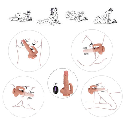 SHEQU - HAYDON DILDO CON 20 MODOS DE VIBRACIÓN Y ESTIMULADOR DE CLÍTORIS