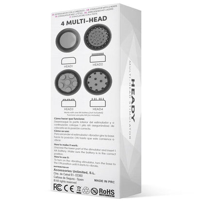 LATETOBED - HEADY ESTIMULADOR CON 4 CABEZALES NEGRO