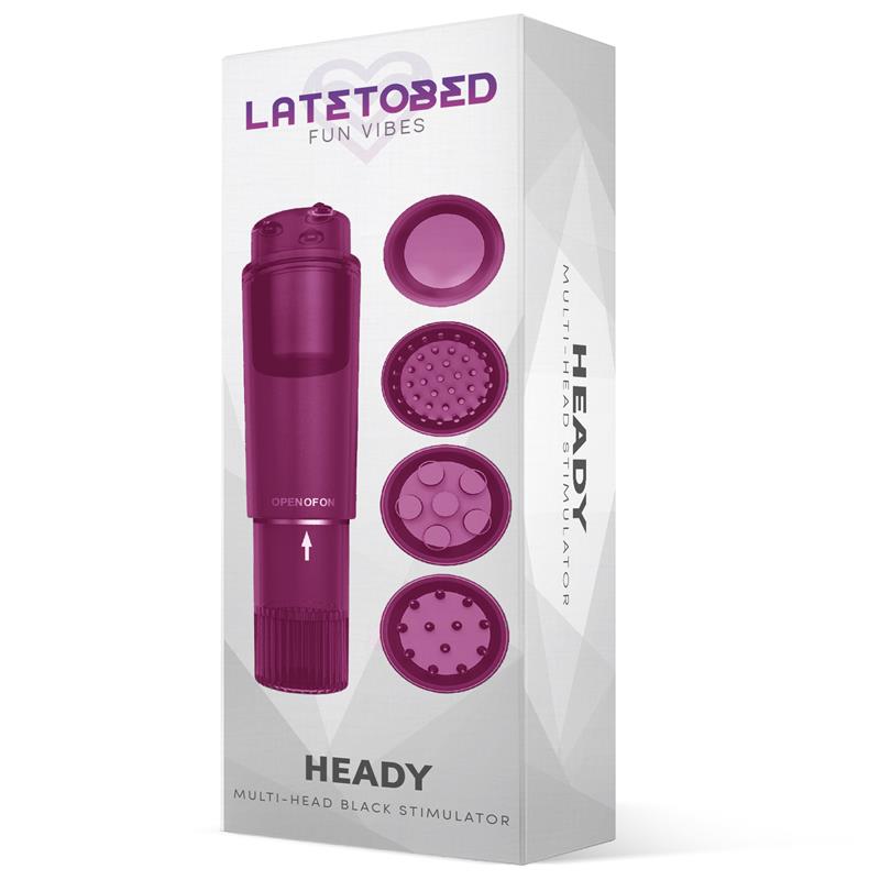 LATETOBED - HEADY ESTIMULADOR CON 4 CABEZALES PÚRPURA