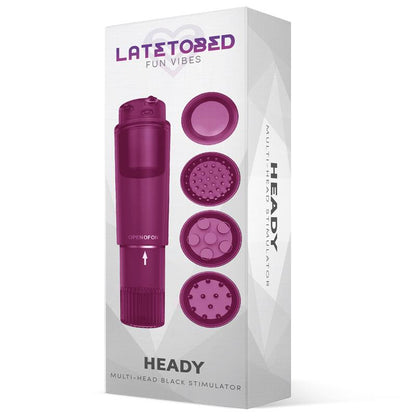 LATETOBED - HEADY ESTIMULADOR CON 4 CABEZALES PÚRPURA