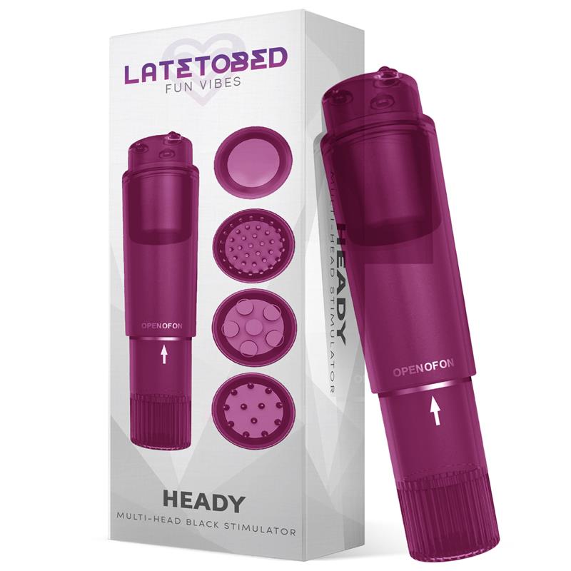 LATETOBED - HEADY ESTIMULADOR CON 4 CABEZALES PÚRPURA