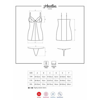 OBSESSIVE - HEARTINA CHEMISE Y TANGA COLOR