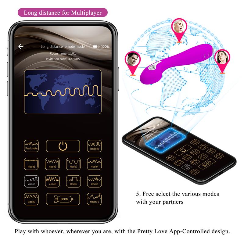 PRETTYLOVE - HECTOR VIBRADOR CON ELECTROSHOCK Y APP ROSA