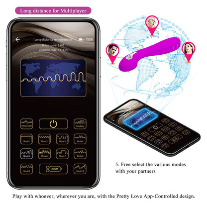 PRETTYLOVE - HECTOR VIBRADOR CON ELECTROSHOCK Y APP ROSA