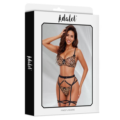 ADALET LINGERIE - HELENA SET DE SUJETADOR, TANGA, LIGUERO Y LIGA