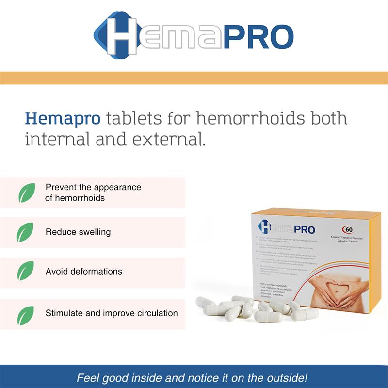 500 COSMETICS - HEMAPRO PASTILLAS PARA LAS HEMORROIDES 60 COMPRIMIDOS