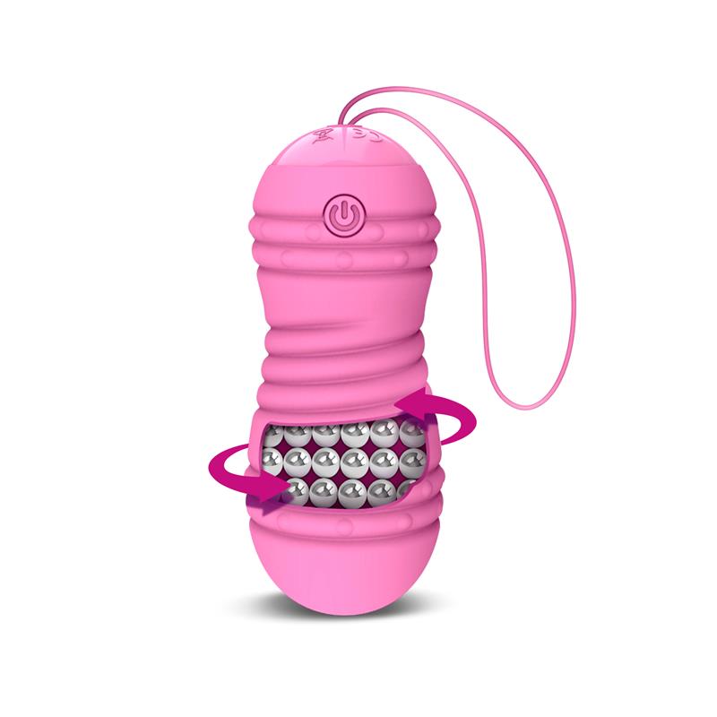 LATETOBED - HIIBO HUEVO VIBRADOR CON ROTACIÓN CONTROL REMOTO USB SILICONA ROSA