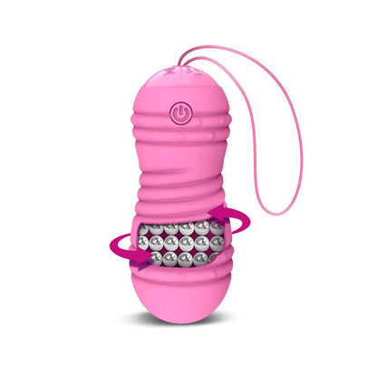 LATETOBED - HIIBO HUEVO VIBRADOR CON ROTACIÓN CONTROL REMOTO USB SILICONA ROSA