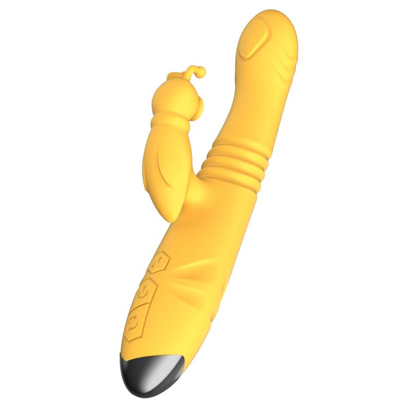 INTENSE - TOKY VIBRADOR MULTIFUNCIÓN RECARGABLE UP & DOWN CON ESTIMULADOR DE CLITORIS AMARILLO