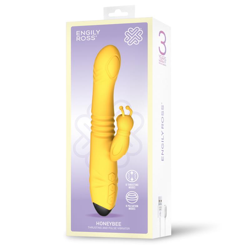 INTENSE - TOKY VIBRADOR MULTIFUNCIÓN RECARGABLE UP & DOWN CON ESTIMULADOR DE CLITORIS AMARILLO