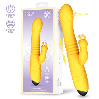 INTENSE - TOKY VIBRADOR MULTIFUNCIÓN RECARGABLE UP & DOWN CON ESTIMULADOR DE CLITORIS AMARILLO
