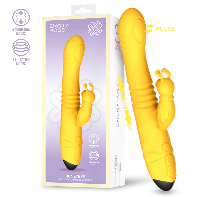 INTENSE - TOKY VIBRADOR MULTIFUNCIÓN RECARGABLE UP & DOWN CON ESTIMULADOR DE CLITORIS AMARILLO