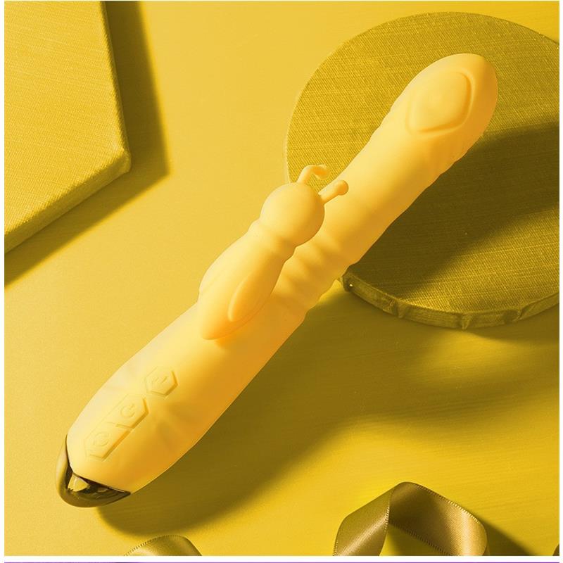 INTENSE - TOKY VIBRADOR MULTIFUNCIÓN RECARGABLE UP & DOWN CON ESTIMULADOR DE CLITORIS AMARILLO