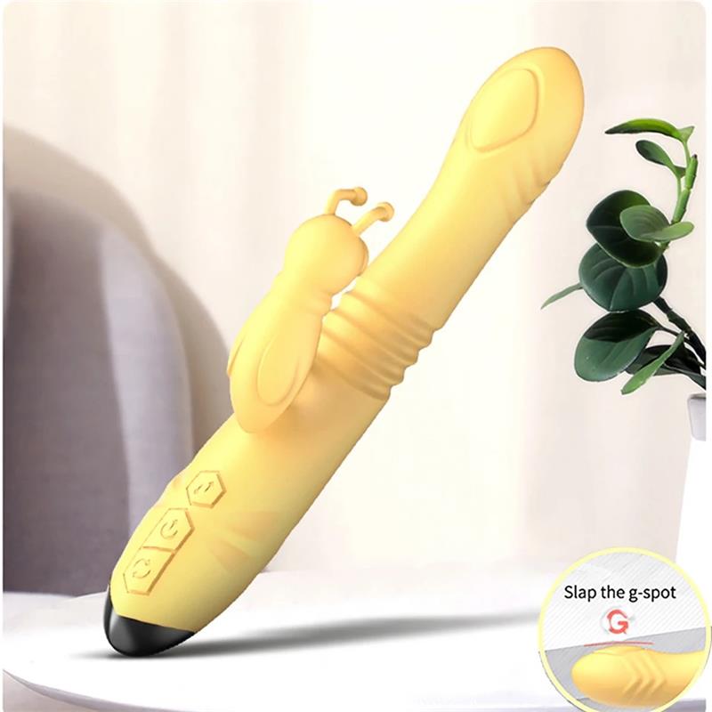 INTENSE - TOKY VIBRADOR MULTIFUNCIÓN RECARGABLE UP & DOWN CON ESTIMULADOR DE CLITORIS AMARILLO