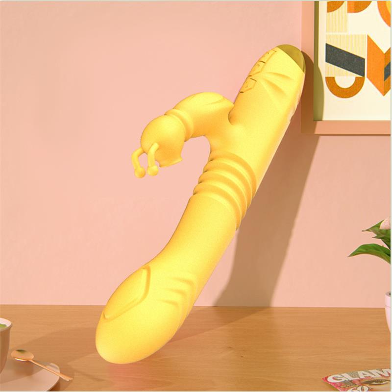 INTENSE - TOKY VIBRADOR MULTIFUNCIÓN RECARGABLE UP & DOWN CON ESTIMULADOR DE CLITORIS AMARILLO