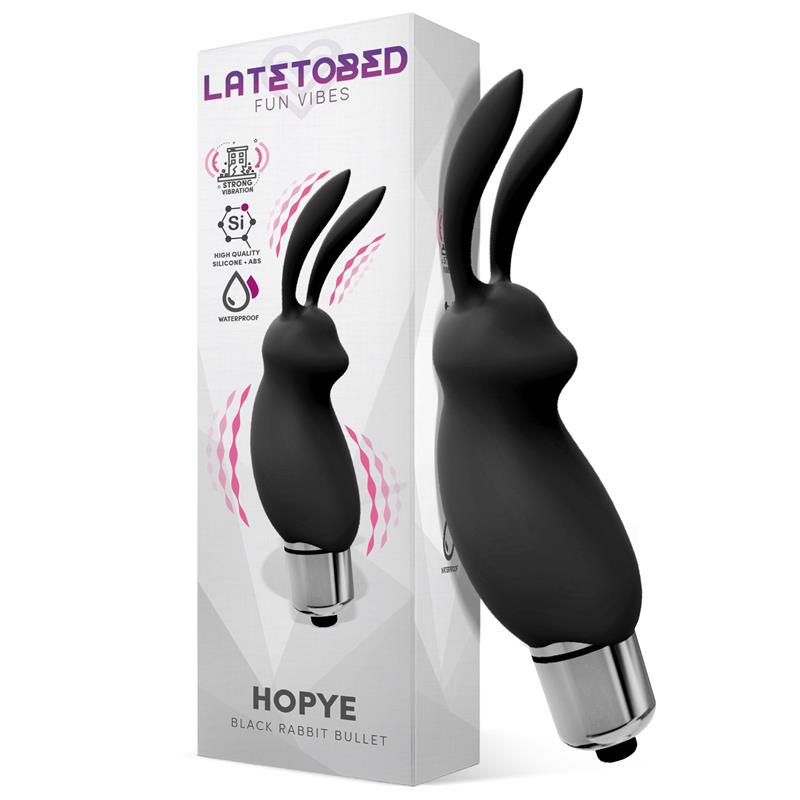 LATETOBED - HOPYE BALA VIBRADORA CONEJITO SILICONA NEGRO