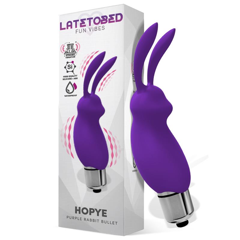 LATETOBED - HOPYE BALA VIBRADORA CONEJITO SILICONA PÚRPURA