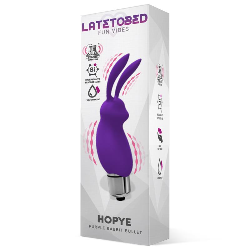 LATETOBED - HOPYE BALA VIBRADORA CONEJITO SILICONA PÚRPURA