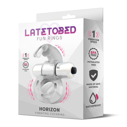 LATETOBED - HORIZON ANILLO VIBRADOR CON CONEJITO TRANSPARENTE