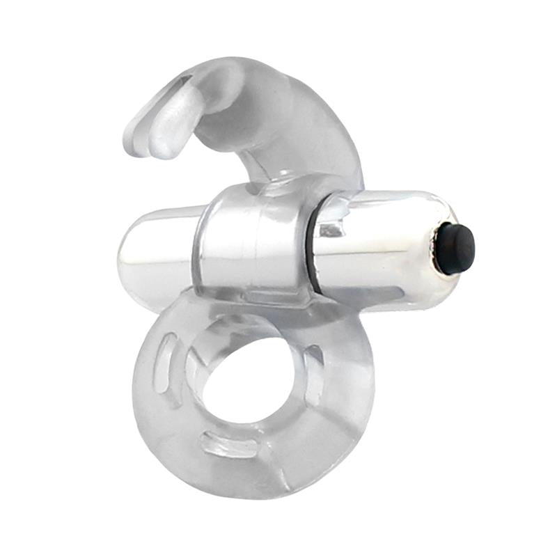 LATETOBED - HORIZON ANILLO VIBRADOR CON CONEJITO TRANSPARENTE