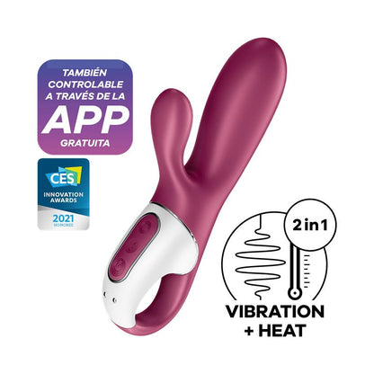 SATISFYER - HOT BUNNY VIBRADOR CON CONEJITO EFECTO CALOR APP SATISFYER CONNECT