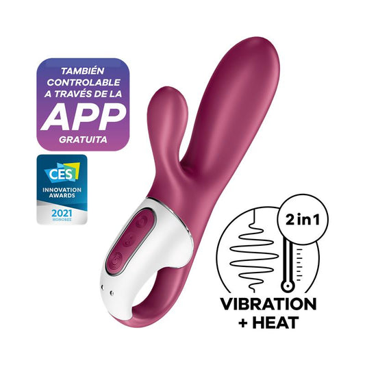 SATISFYER - HOT BUNNY VIBRADOR CON CONEJITO EFECTO CALOR APP SATISFYER CONNECT