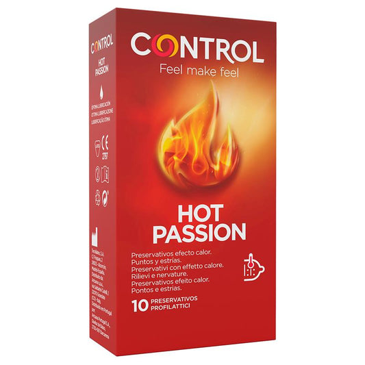 CONTROL - HOT PASSION PRESERVATIVOS EFECTO CALOR 10 UNIDADES