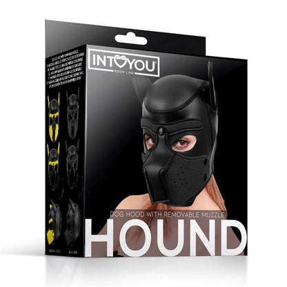 INTOYOU BDSM LINE - HOUND MÁSCARA DE PERRO NEOPRENO HOCICO EXTRAÍBLE NEGRO TALLA ÚNICA