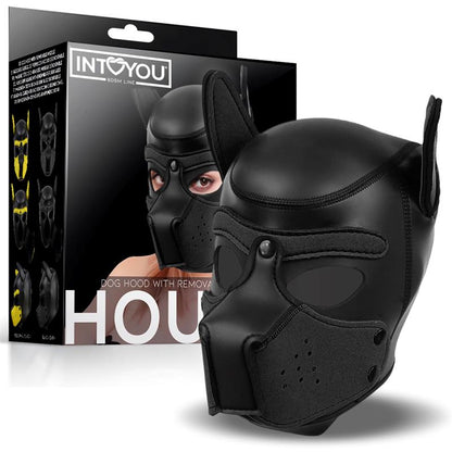 INTOYOU BDSM LINE - HOUND MÁSCARA DE PERRO NEOPRENO HOCICO EXTRAÍBLE NEGRO TALLA ÚNICA