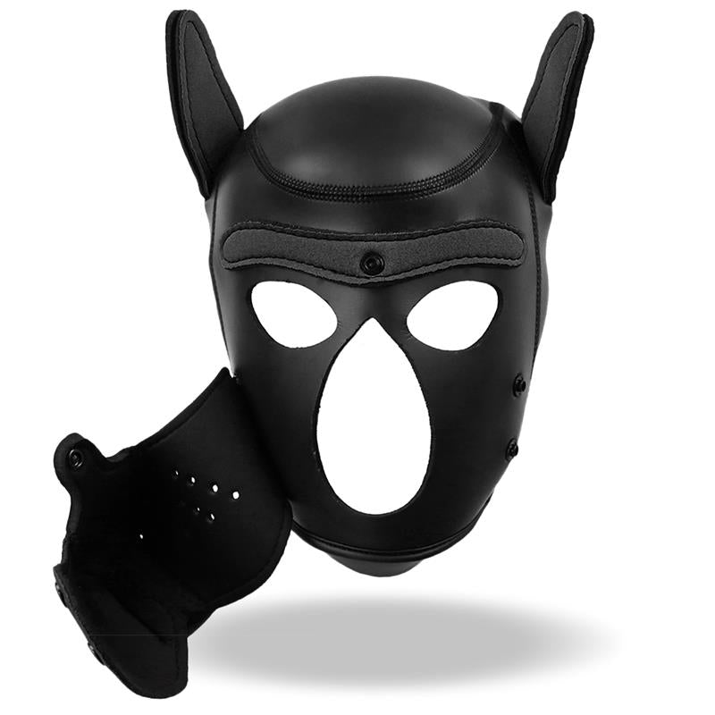 INTOYOU BDSM LINE - HOUND MÁSCARA DE PERRO NEOPRENO HOCICO EXTRAÍBLE NEGRO TALLA ÚNICA