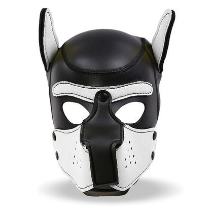 INTOYOU BDSM LINE - HOUND MÁSCARA DE PERRO NEOPRENO HOCIDO EXTRAÍBLE NEGRO/BLANCO TALLA ÚNICA