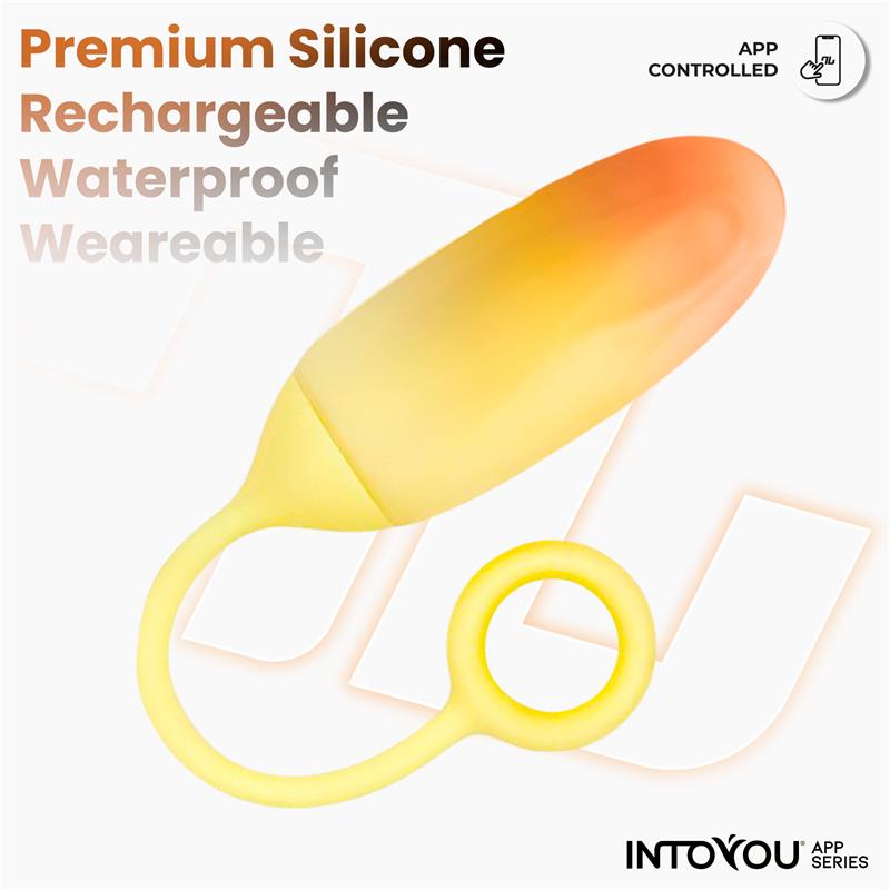 INTOYOU APP SERIES - HUEVO SILICONA DOBLE CAPA CON APP AMARILLO/NARANJA