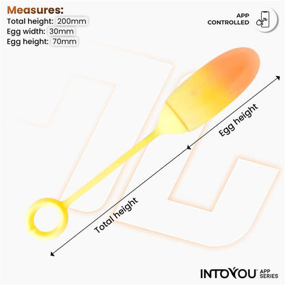 INTOYOU APP SERIES - HUEVO SILICONA DOBLE CAPA CON APP AMARILLO/NARANJA