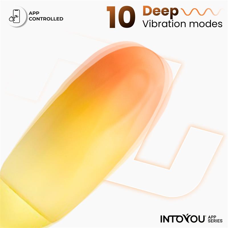 INTOYOU APP SERIES - HUEVO SILICONA DOBLE CAPA CON APP AMARILLO/NARANJA