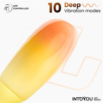 INTOYOU APP SERIES - HUEVO SILICONA DOBLE CAPA CON APP AMARILLO/NARANJA