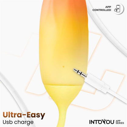 INTOYOU APP SERIES - HUEVO SILICONA DOBLE CAPA CON APP AMARILLO/NARANJA