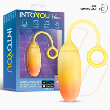INTOYOU APP SERIES - HUEVO SILICONA DOBLE CAPA CON APP AMARILLO/NARANJA