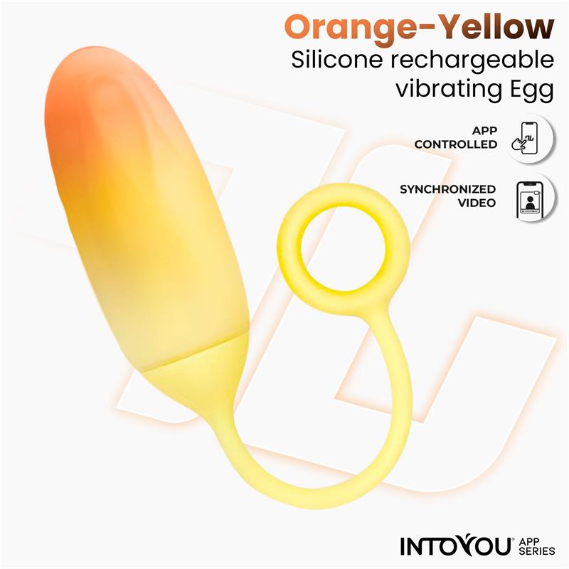 INTOYOU APP SERIES - HUEVO SILICONA DOBLE CAPA CON APP AMARILLO/NARANJA