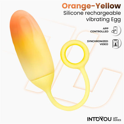INTOYOU APP SERIES - HUEVO SILICONA DOBLE CAPA CON APP AMARILLO/NARANJA