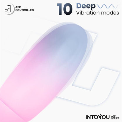 INTOYOU APP SERIES - HUEVO SILICONA DOBLE CAPA CON APP AZUL/ROSA