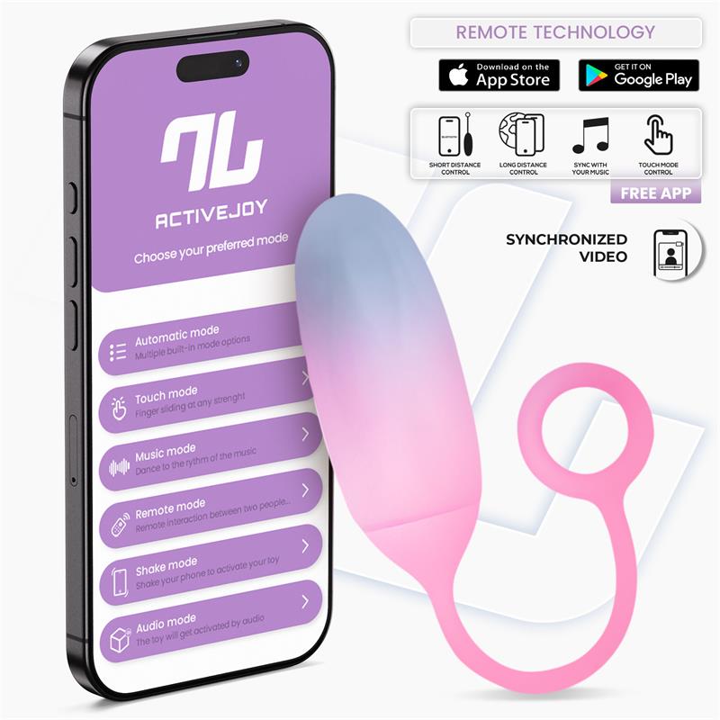 INTOYOU APP SERIES - HUEVO SILICONA DOBLE CAPA CON APP AZUL/ROSA