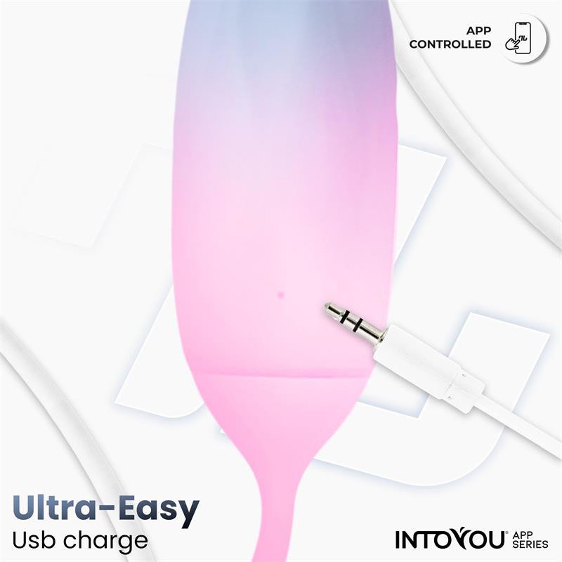 INTOYOU APP SERIES - HUEVO SILICONA DOBLE CAPA CON APP AZUL/ROSA