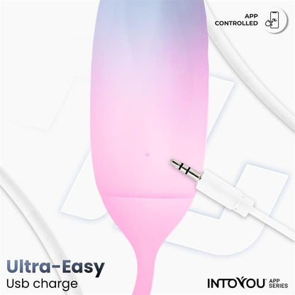 INTOYOU APP SERIES - HUEVO SILICONA DOBLE CAPA CON APP AZUL/ROSA