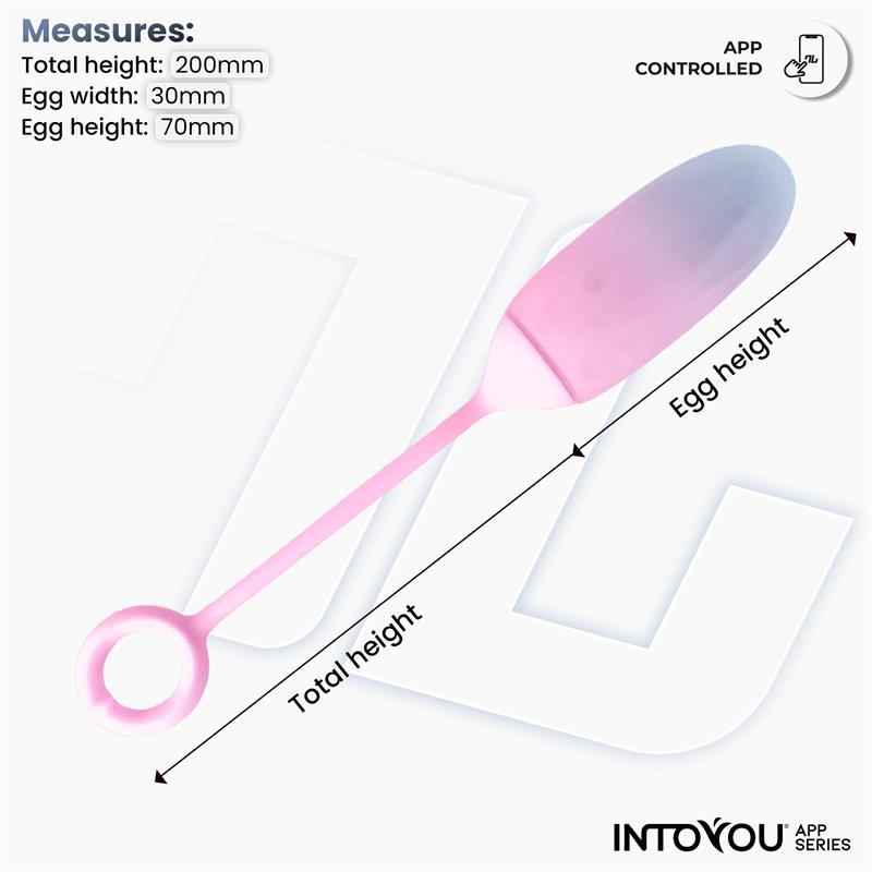 INTOYOU APP SERIES - HUEVO SILICONA DOBLE CAPA CON APP AZUL/ROSA
