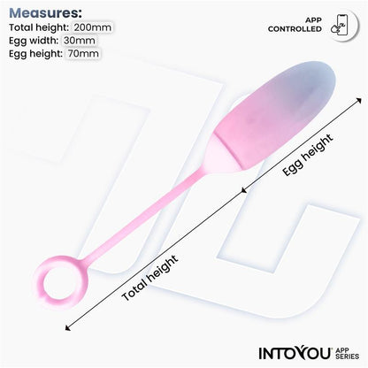 INTOYOU APP SERIES - HUEVO SILICONA DOBLE CAPA CON APP AZUL/ROSA